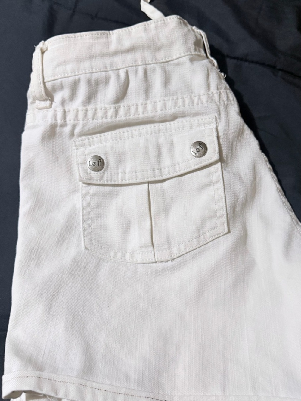 White Women's Drawstring Utility Shorts - Picture 9 of 10